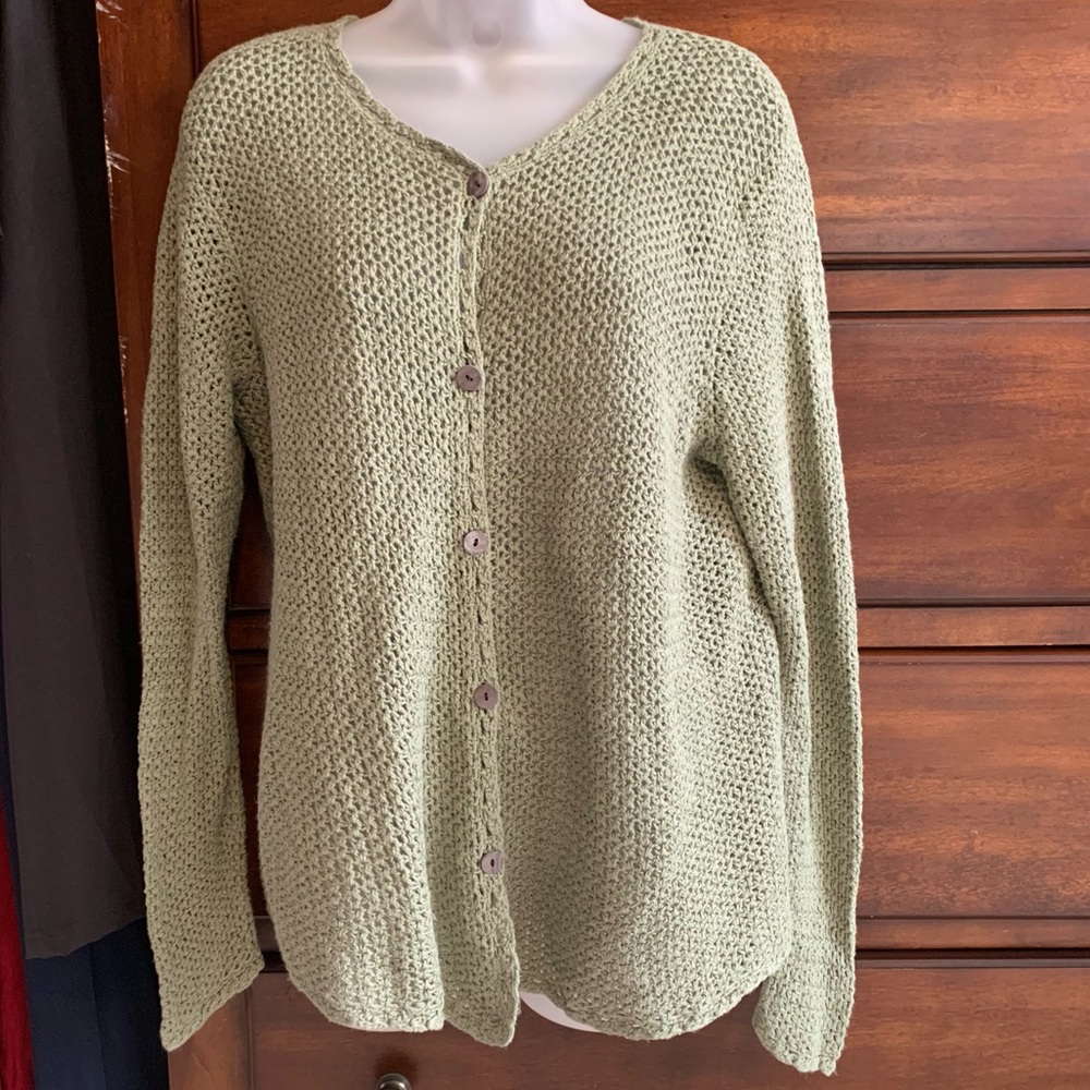L.L. Bean Green Women's Cardigan Sweater * Vintage